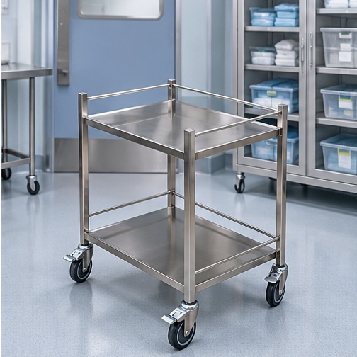 Two Shelves Instrument Trolley represented in Treatment Rooms