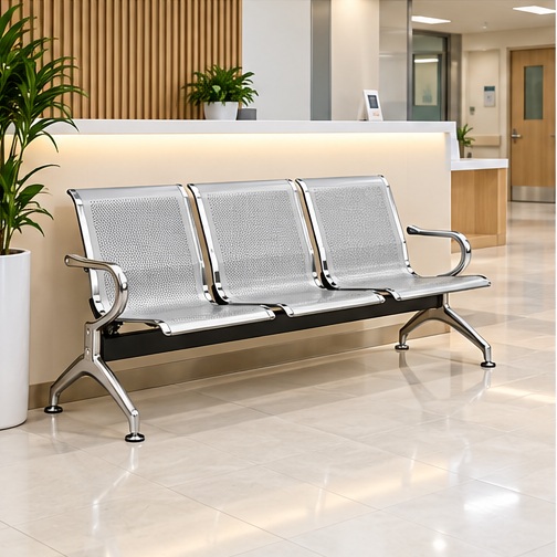 Waiting Area Chair for Three represented in Hospital Reception